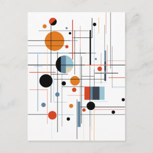 Abstract Geometric Modern Minimalist Lines Holiday Postcard