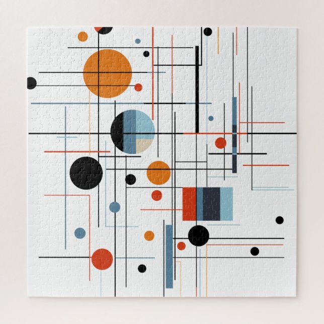 Abstract Geometric Modern Minimalist Lines Jigsaw Puzzle (Vertical)