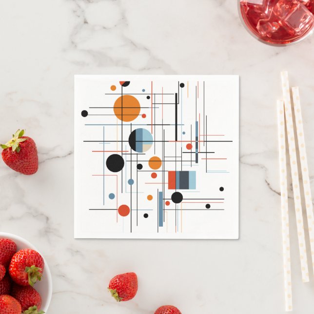 Abstract Geometric Modern Minimalist Lines Napkin (Insitu)
