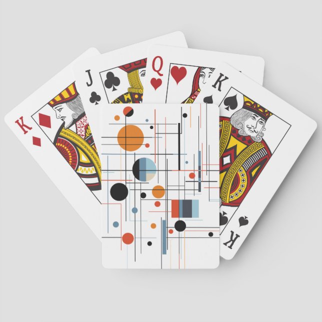 Abstract Geometric Modern Minimalist Lines Playing Cards (Back)