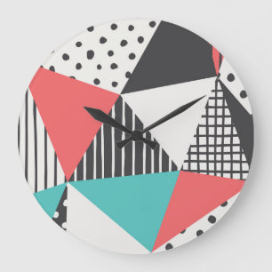 Abstract geometric: modern pattern design. large clock