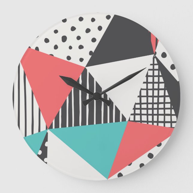 Abstract geometric: modern pattern design. large clock (Front)