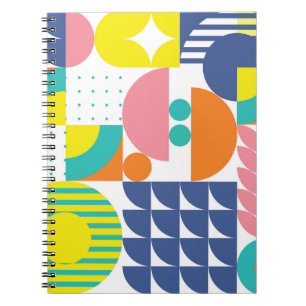 Abstract Geometric, Modern Vintage Shapes. Notebook