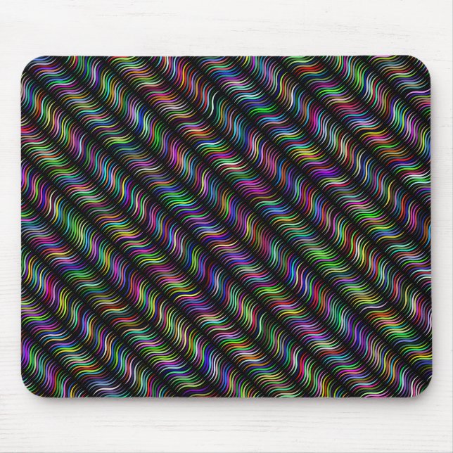 Abstract Geometric Monochrome Pattern Mouse Pad (Front)