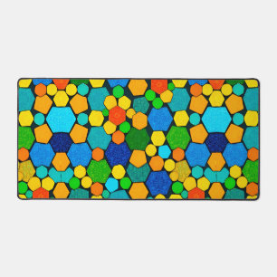 Abstract Geometric Mosaic Pattern Desk Mat