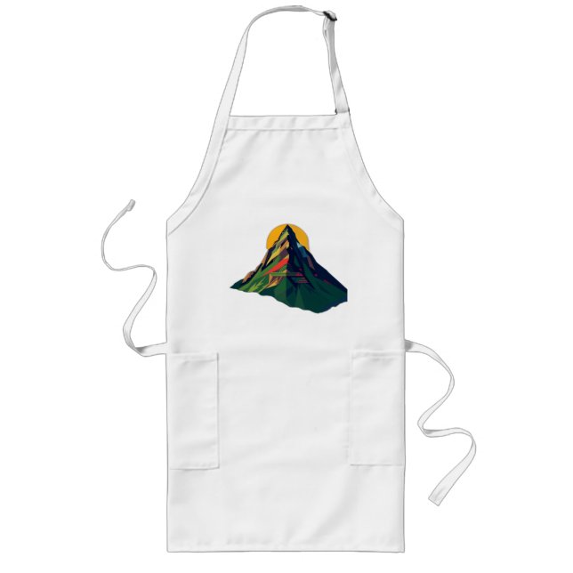 Abstract Geometric Mountain Landscape Long Apron (Front)