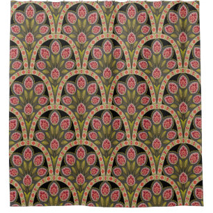 abstract Geometric mughal motif flower patternart, Shower Curtain