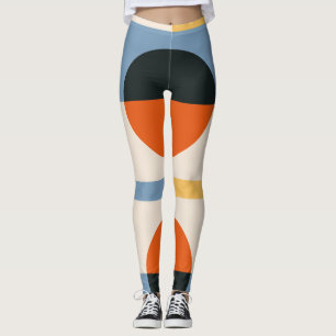 Abstract Geometric Multi Colour Design Leggings