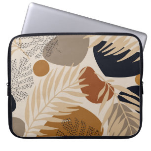 Abstract geometric, natural shapes in minimal nord laptop sleeve
