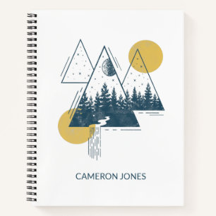 Abstract Geometric Nature Landscape Personalised Notebook
