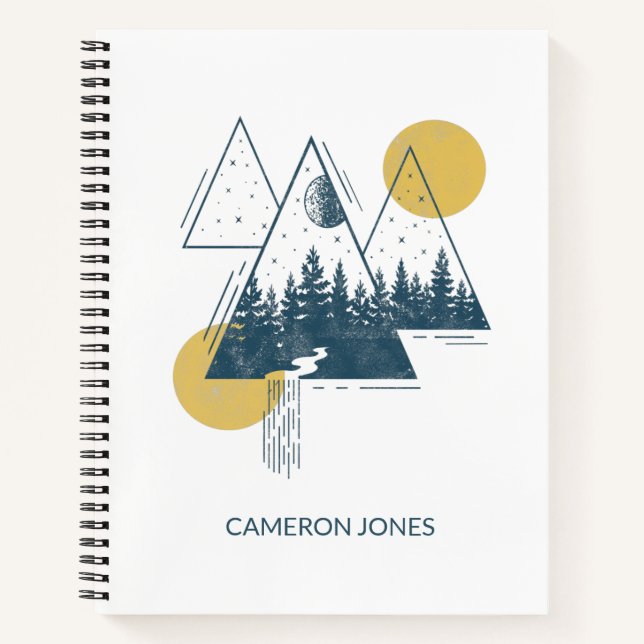 Abstract Geometric Nature Landscape Personalised Notebook (Front)
