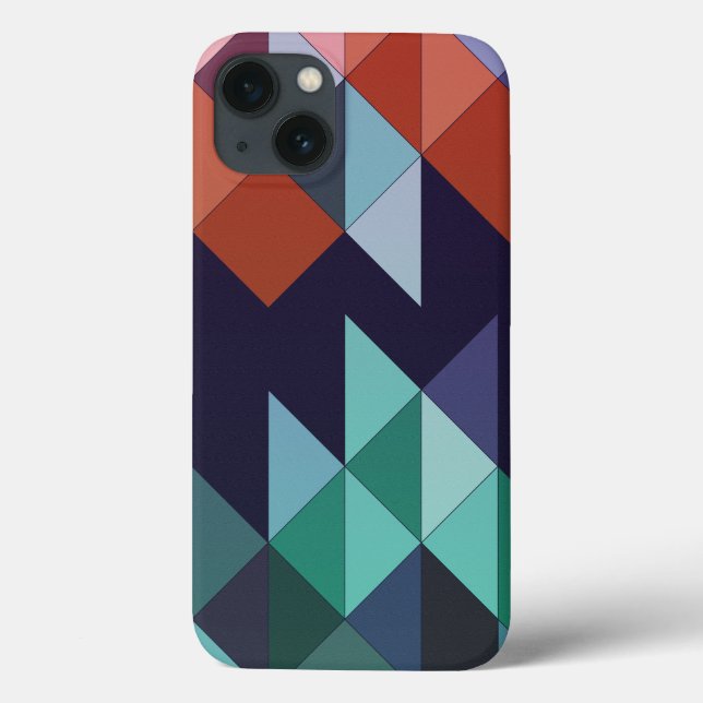 Abstract Geometric Navy Blue Green Brown Elegant  Case-Mate iPhone Case (Back)