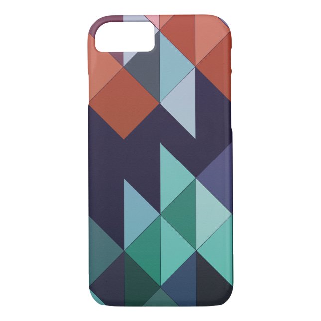 Abstract Geometric Navy Blue Green Brown Elegant Case-Mate iPhone Case (Back)