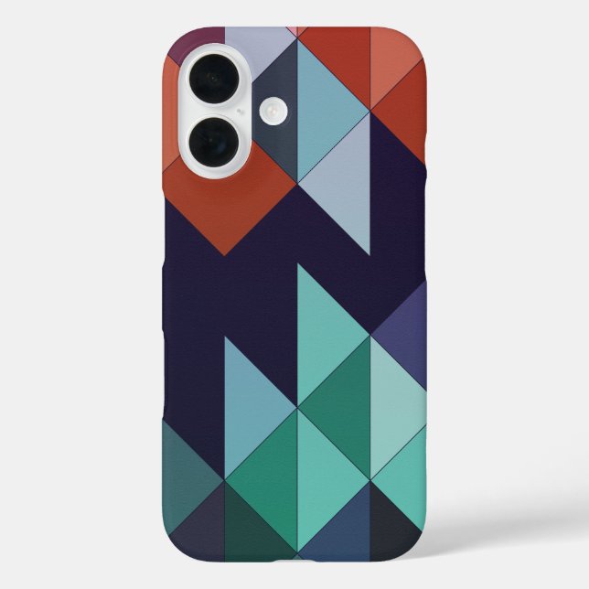 Abstract Geometric Navy Blue Green Brown Elegant Case-Mate iPhone Case (Back)
