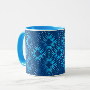 Abstract geometric navy pattern mug