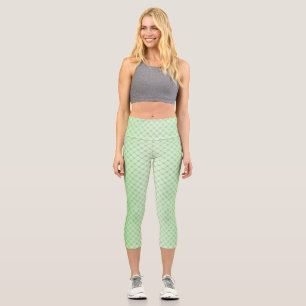 Abstract Geometric Networks of Green Lines Capri Leggings