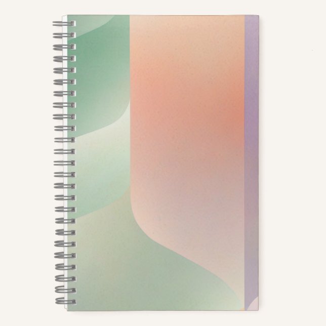 Abstract Geometric Notebook – Green Orange Purple (Front)