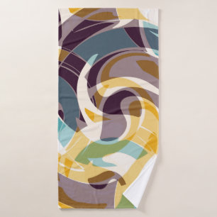 Abstract geometric objects graffiti grunge effecta bath towel