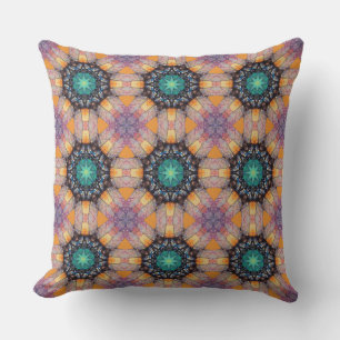 Abstract Geometric Octagonal Star Circle Pattern Cushion