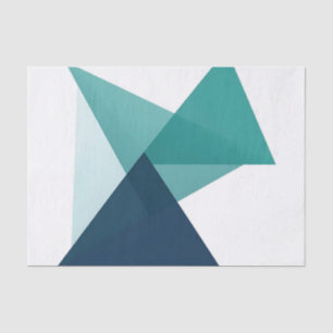 Abstract Geometric Origami Teal Blue Tissue Paper