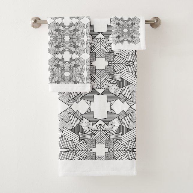 Abstract Geometric Overlap Bath Towel Set (Insitu)