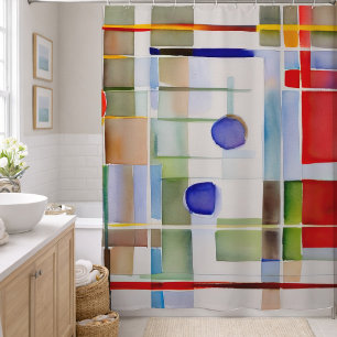 Abstract Geometric Painting Shower Curtain