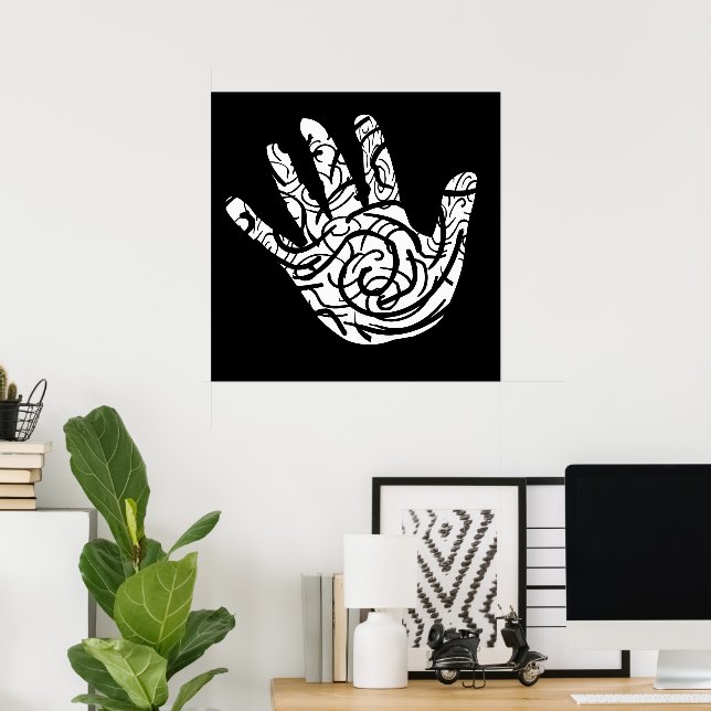 abstract geometric palm hand poster (Home Office)