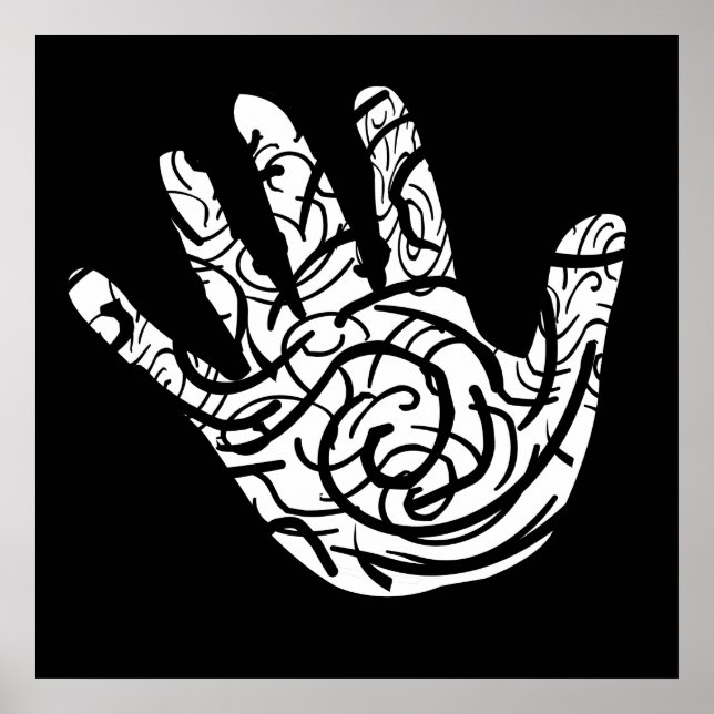 abstract geometric palm hand poster (Front)