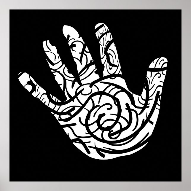 abstract geometric palm hand poster (Front)