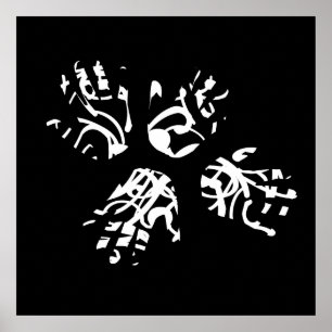 abstract geometric palm hands poster
