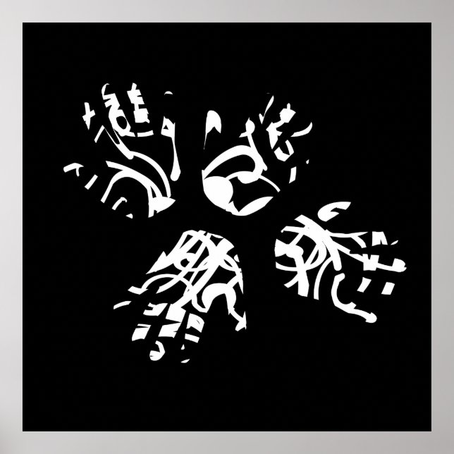 abstract geometric palm hands poster (Front)