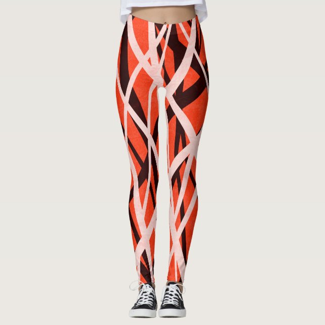 Abstract Geometric Paper: High-Res Texture Leggings (Front)