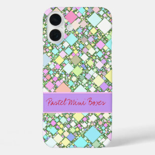 Abstract Geometric Pastel Background Personalized  iPhone 16 Plus Case