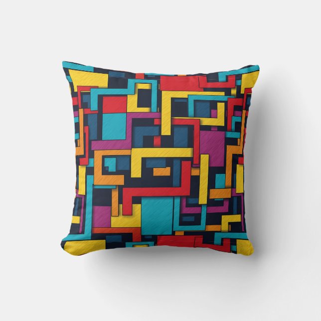 Abstract Geometric Pattern Abstract Modern  Cushion (Front)