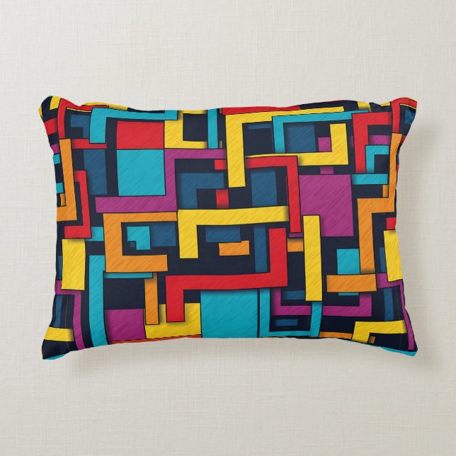 Abstract Geometric Pattern Abstract Modern  Decorative Cushion (Front)