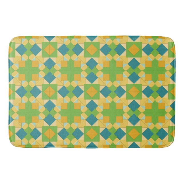 Abstract Geometric Pattern Bath Mat (Front)