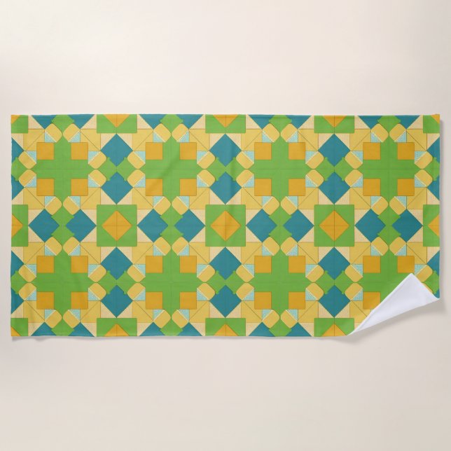 Abstract Geometric Pattern Beach Towel (Front)