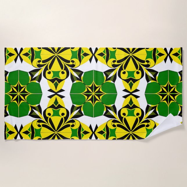 Abstract Geometric Pattern Beach Towel (Front)
