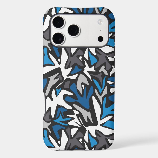 abstract, geometric, pattern, black and blue throw (Back)