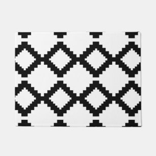 Abstract geometric pattern - black and white. doormat