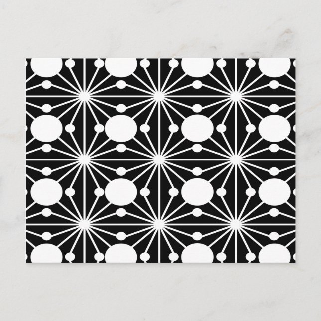 Abstract geometric pattern - black and white. postcard (Front)