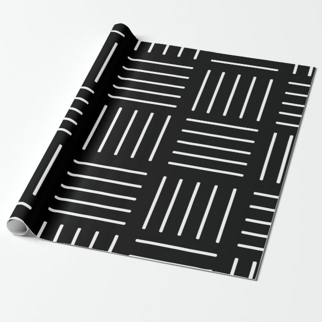 Abstract geometric pattern - black and white. wrapping paper (Unrolled)