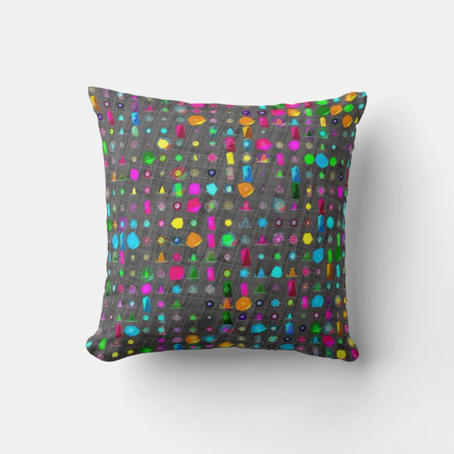 Abstract Geometric Pattern Canvas  Cushion (Front)