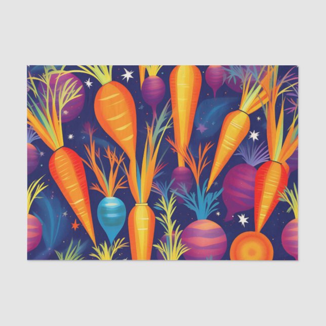 Abstract Geometric Pattern Celestial Carrots Tissue Paper (Front)