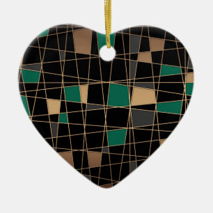 Abstract geometric pattern ceramic ornament