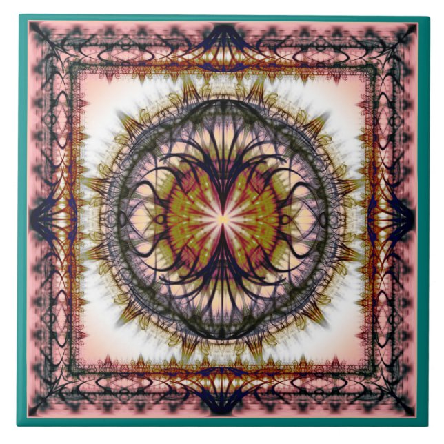 Abstract geometric pattern ceramic tile (Front)