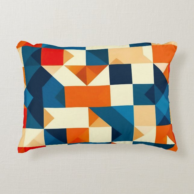 Abstract Geometric Pattern Decorative Cushion (Front)