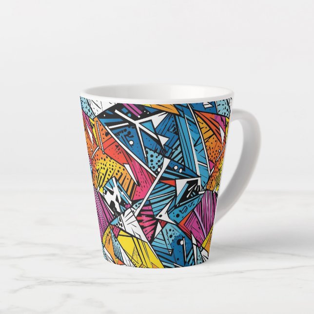 Abstract geometric pattern design 21 - Latte Mug (Right Angle)