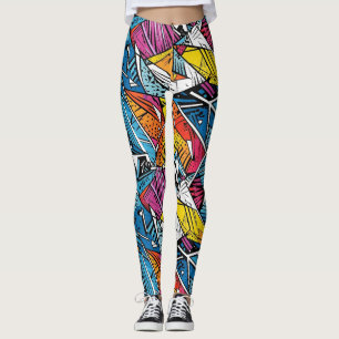 Abstract geometric pattern design 21 - Leggings