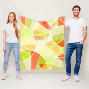 Abstract geometric pattern fleece blanket